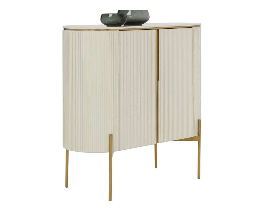 Sunpan - Ikon Paloma Bar Cabinet - High Gloss Cream - 111219 veiw 1