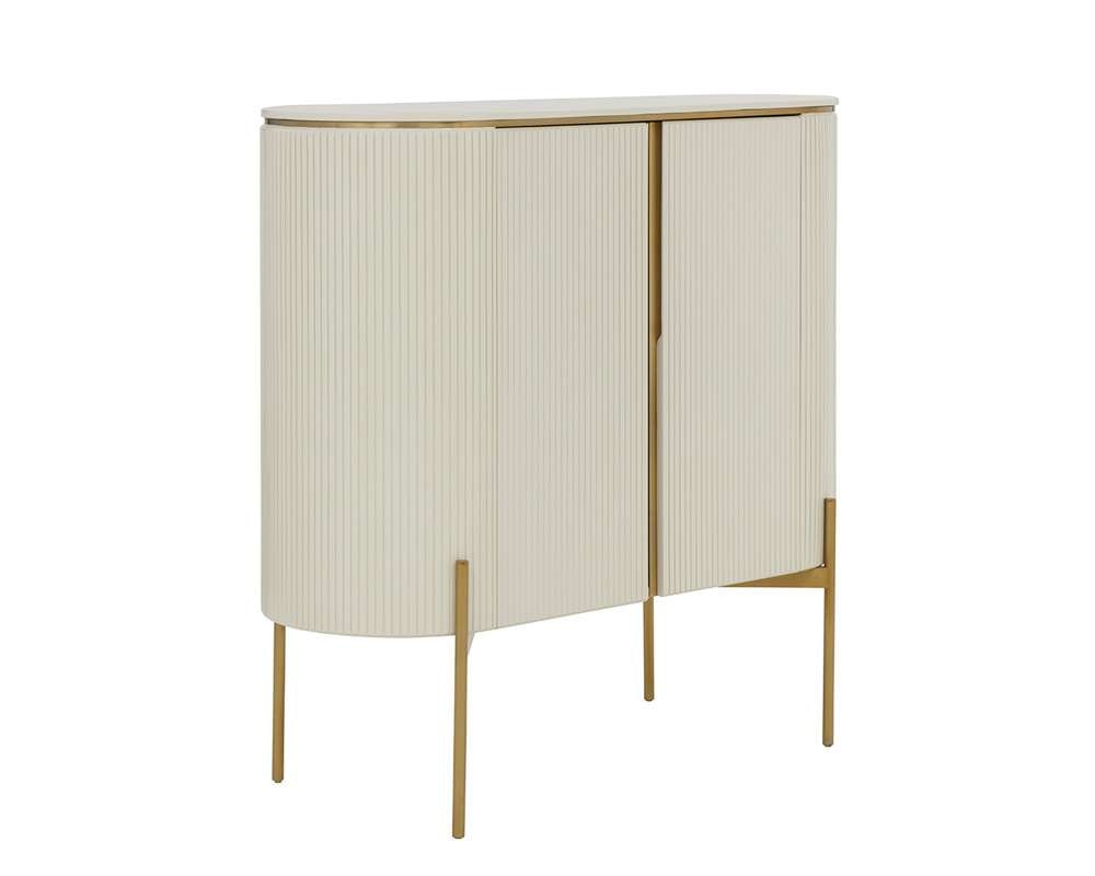 Sunpan - Ikon Paloma Bar Cabinet - High Gloss Cream - 111219 veiw 2