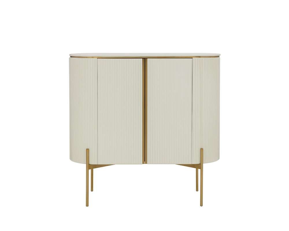 Sunpan - Ikon Paloma Bar Cabinet - High Gloss Cream - 111219 veiw 3