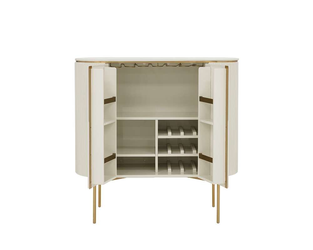 Sunpan - Ikon Paloma Bar Cabinet - High Gloss Cream - 111219 veiw 4