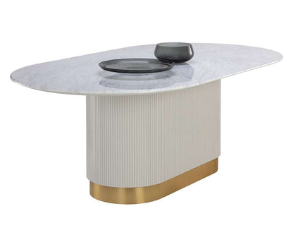 Sunpan - Ikon Paloma Dining Table - Oval - White Marble 84in - 110254 veiw 1