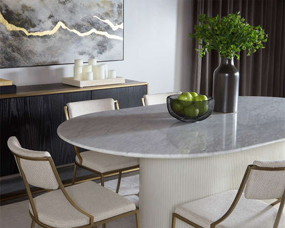 Sunpan - Ikon Paloma Dining Table - Oval - White Marble 84in - 110254 veiw 5