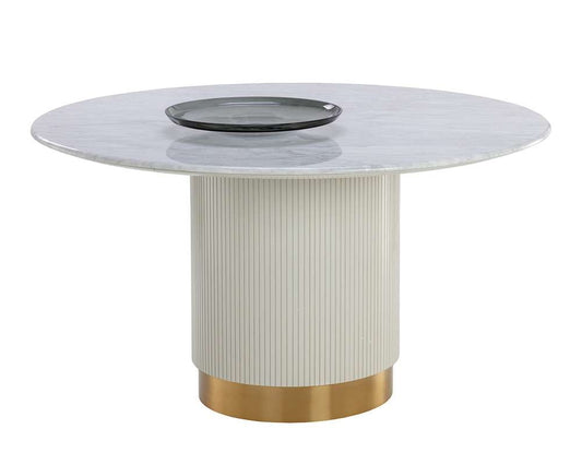 Sunpan - Ikon Paloma Dining Table - Round - White Marble 54in - 110253 veiw 1