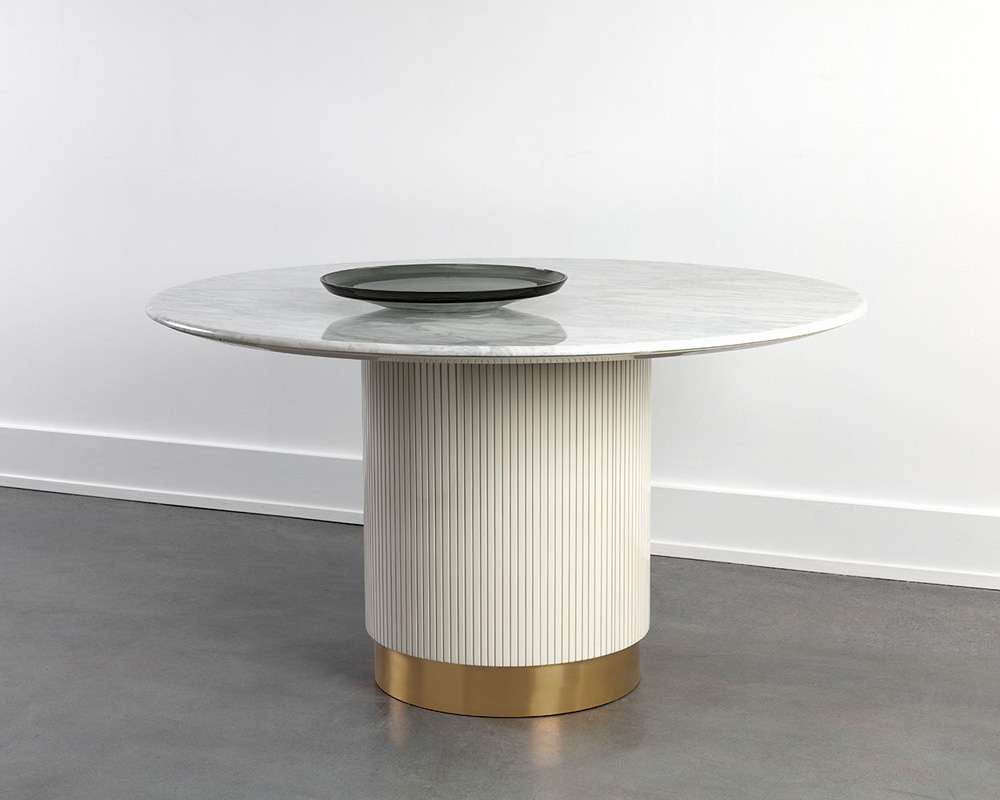 Sunpan - Ikon Paloma Dining Table - Round - White Marble 54in - 110253 veiw 4