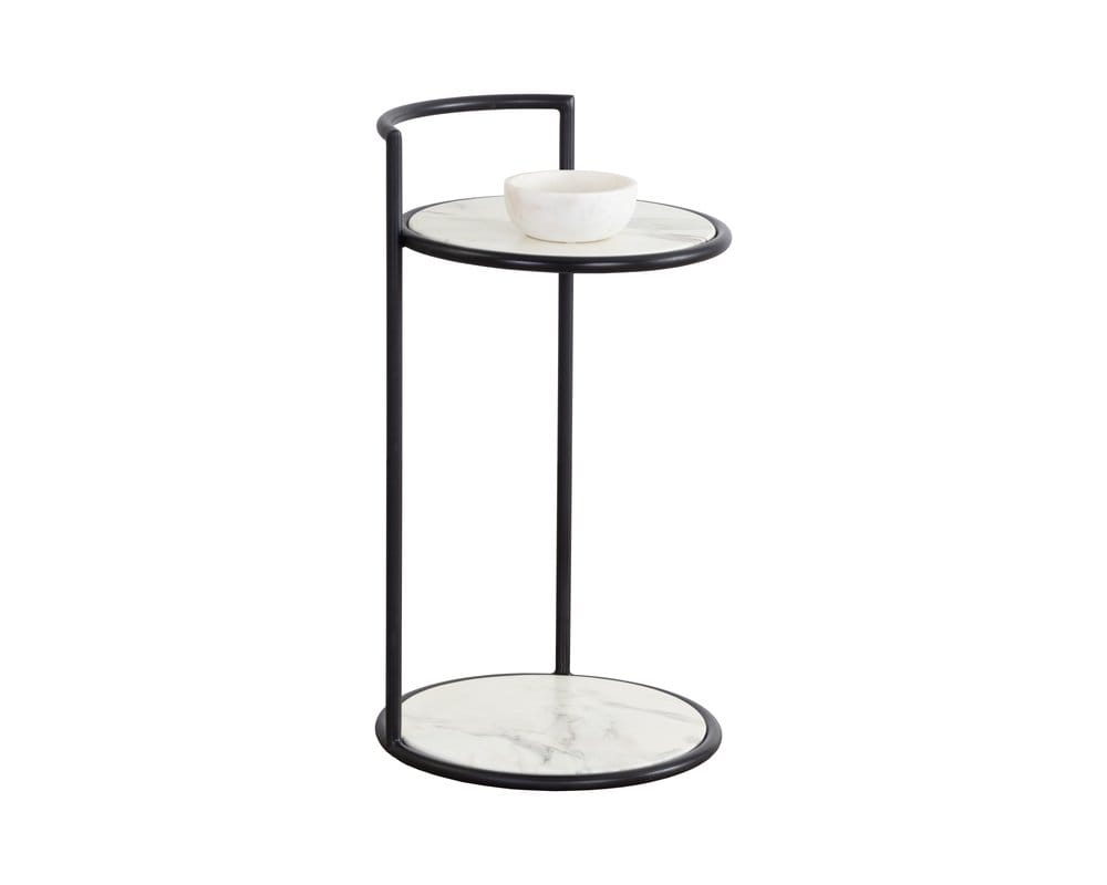 Sunpan - Parga End Table - Black - Marble Look - 111343 view 1