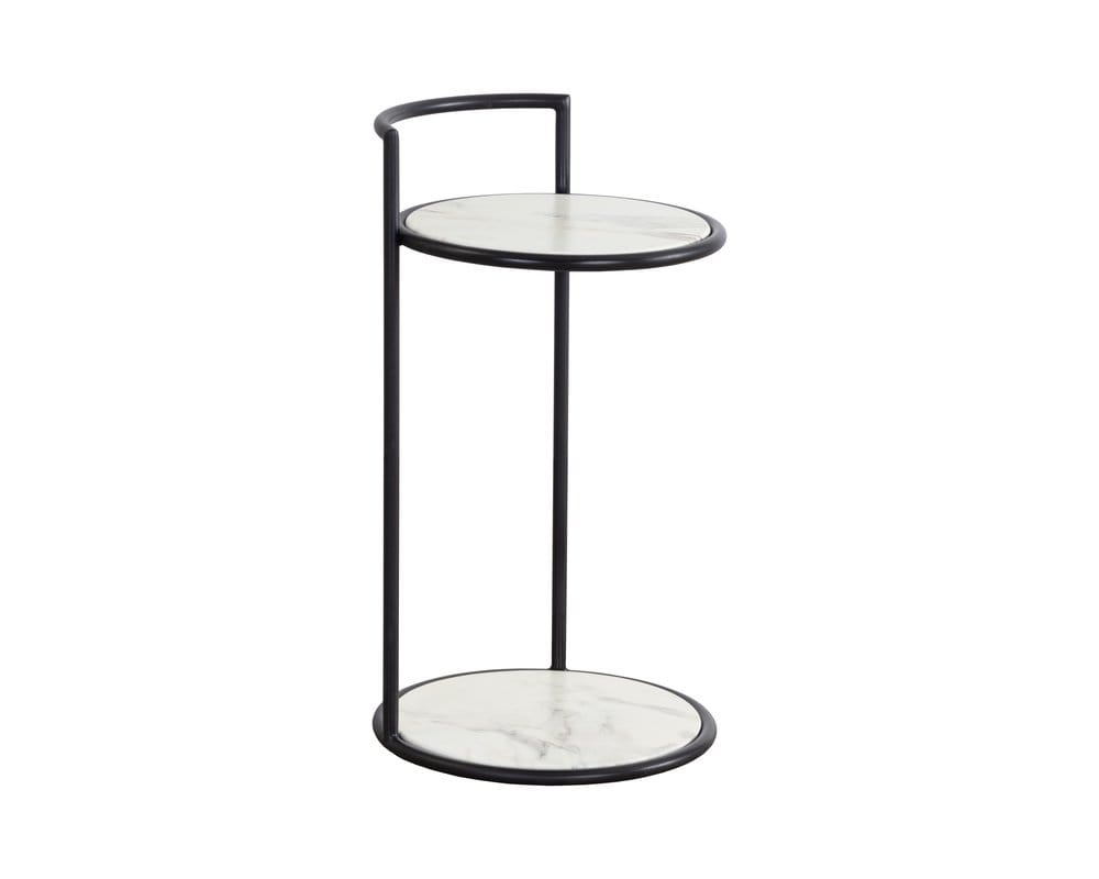 Sunpan - Parga End Table - Black - Marble Look - 111343 view 2