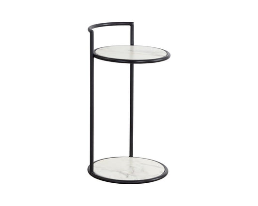Sunpan - Parga End Table - Black - Marble Look - 111343 view 2