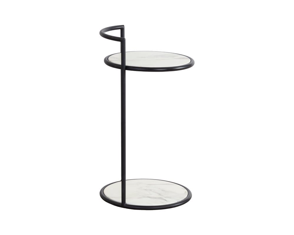 Sunpan - Parga End Table - Black - Marble Look - 111343 view 3
