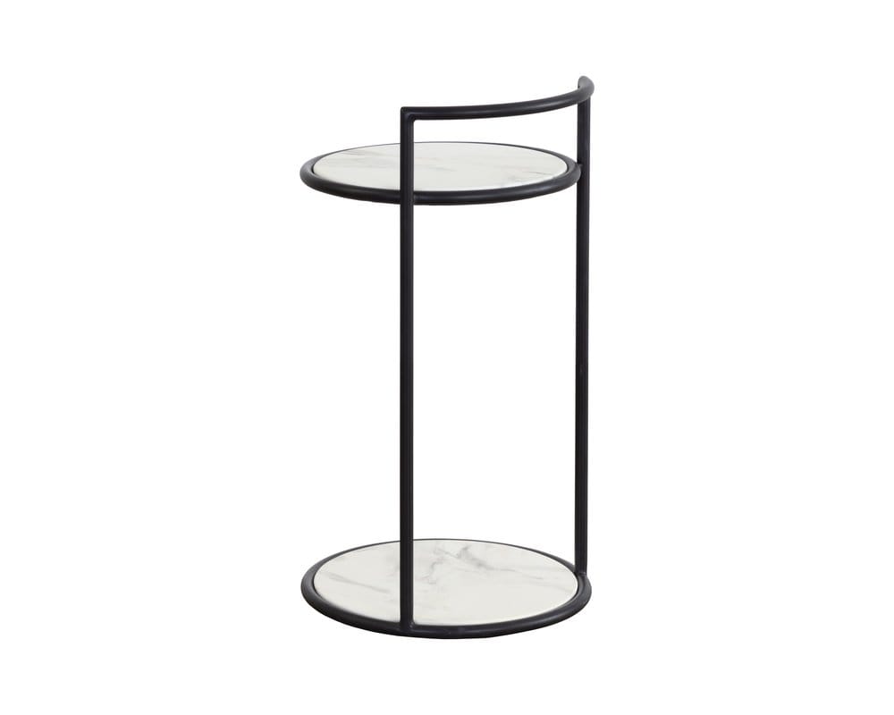 Sunpan - Parga End Table - Black - Marble Look - 111343 view 4