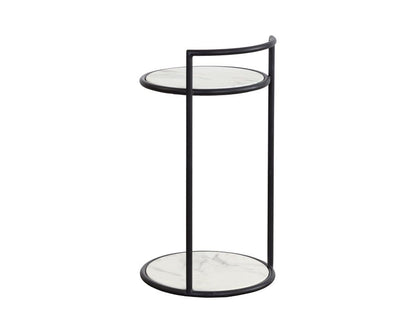 Sunpan - Parga End Table - Black - Marble Look - 111343 view 4
