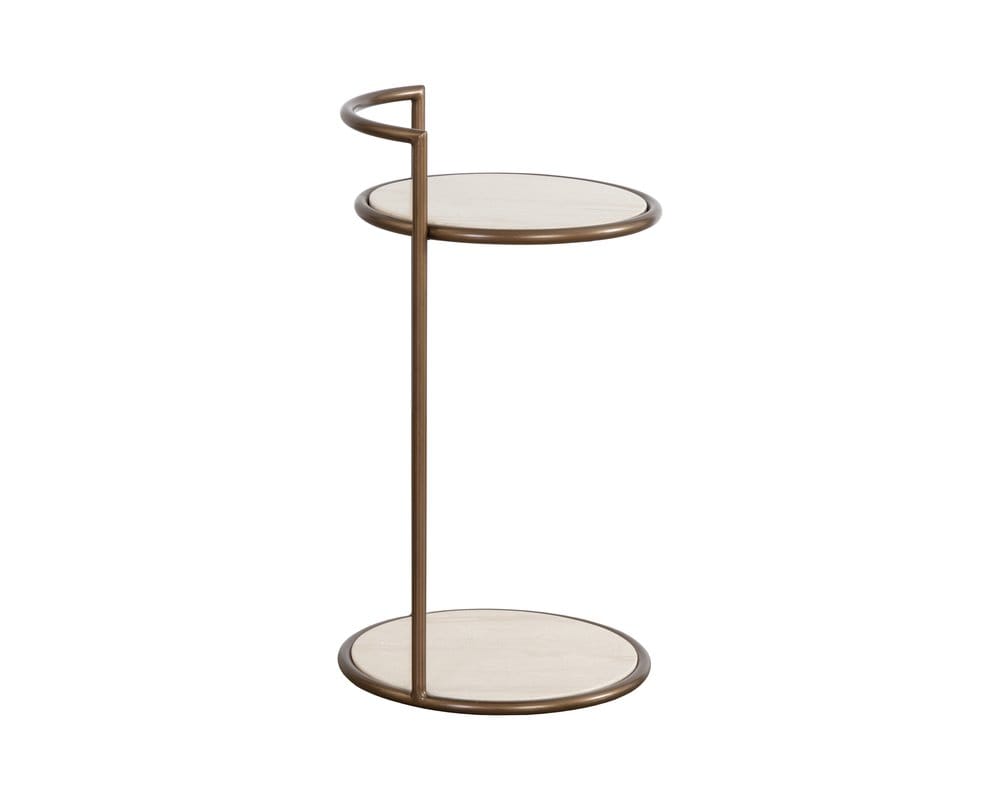Sunpan - Parga End Table - Rustic Bronze - Travertine Look - 111256 view 3