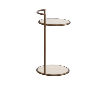 Sunpan - Parga End Table - Rustic Bronze - Travertine Look - 111256 view 3