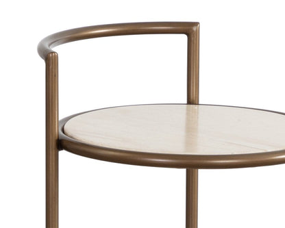 Sunpan - Parga End Table - Rustic Bronze - Travertine Look - 111256 view 5