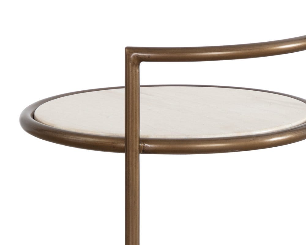 Sunpan - Parga End Table - Rustic Bronze - Travertine Look - 111256 view 6