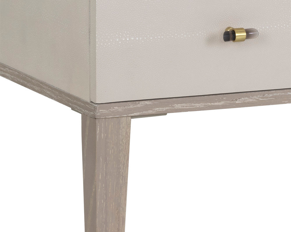 Sunpan - MIXT Pattinson Desk - White Ceruse - Oyster Shagreen - 106867 view 6