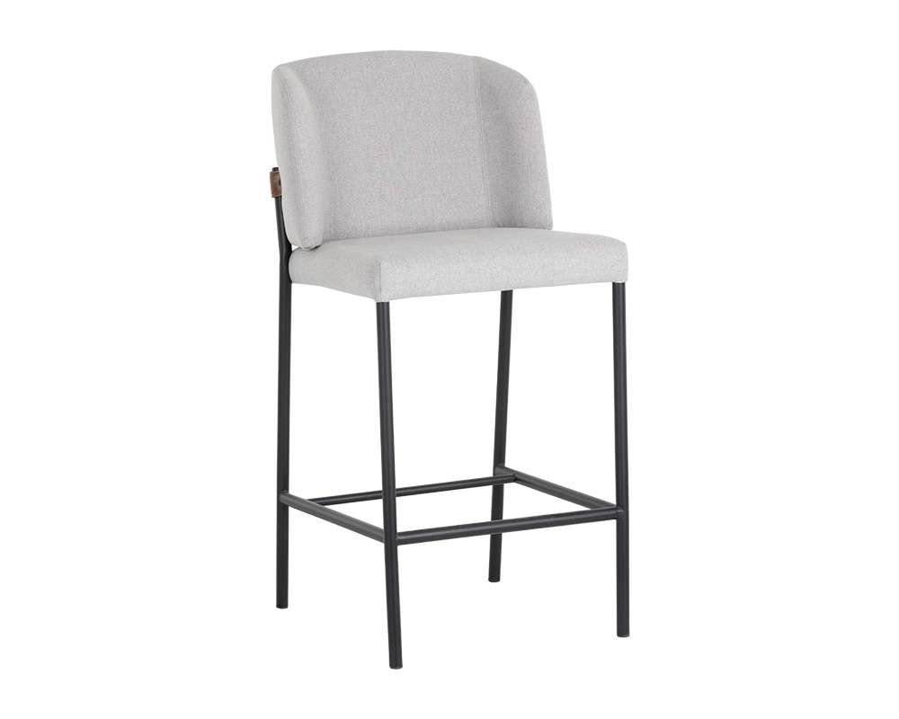 Sunpan - Pearce Counter Stool - Light Grey / Bravo Cognac (Set Of 2) - 107962 veiw 1