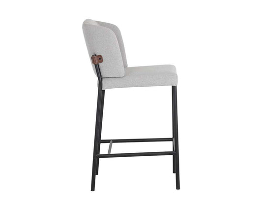 Sunpan - Pearce Counter Stool - Light Grey / Bravo Cognac (Set Of 2) - 107962 veiw 2