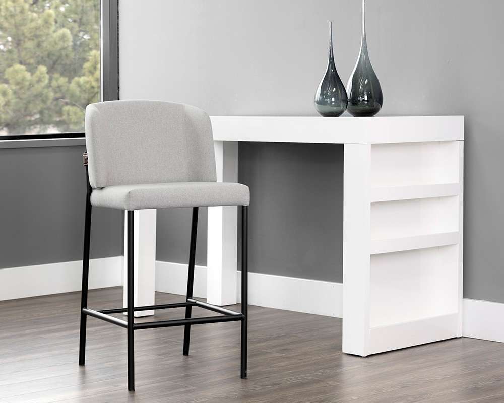 Sunpan - Pearce Counter Stool - Light Grey / Bravo Cognac (Set Of 2) - 107962 veiw 4