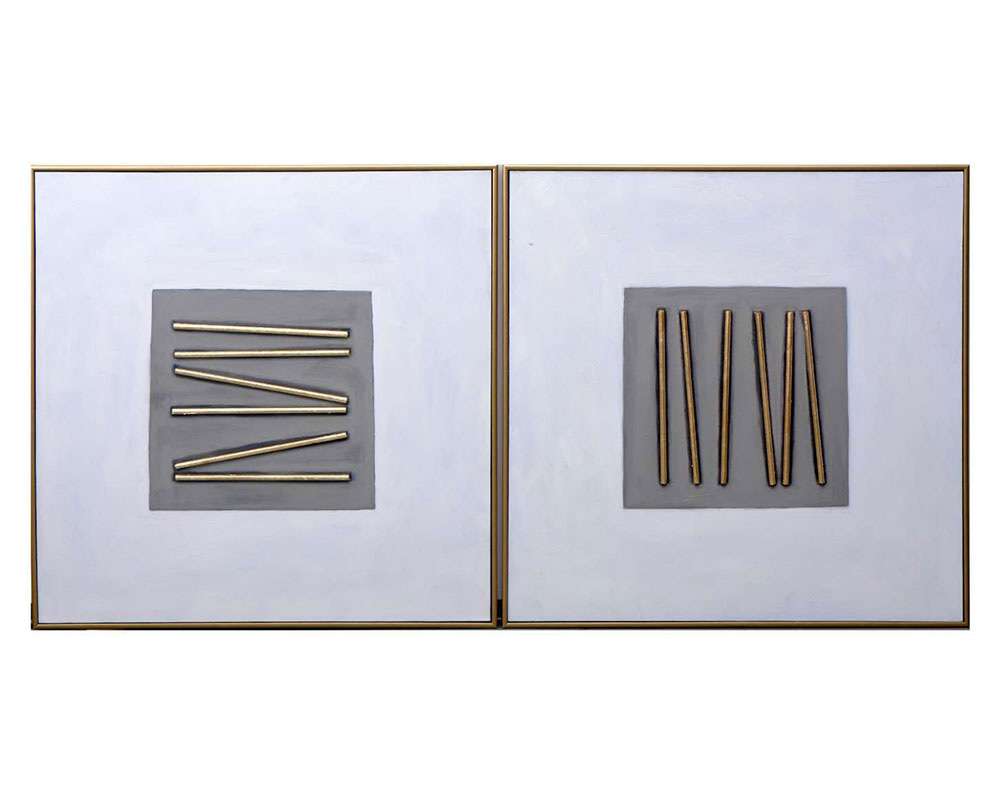 Sunpan - Pick Up Sticks (Set Of 2) - 48in X 48in - Gold Floater Frame - A0192