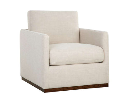 Sunpan - 5West Portman Swivel Lounge Chair - Effie Linen - 107767 veiw 1