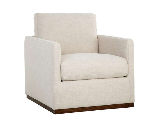 Sunpan - 5West Portman Swivel Lounge Chair - Effie Linen - 107767 veiw 1