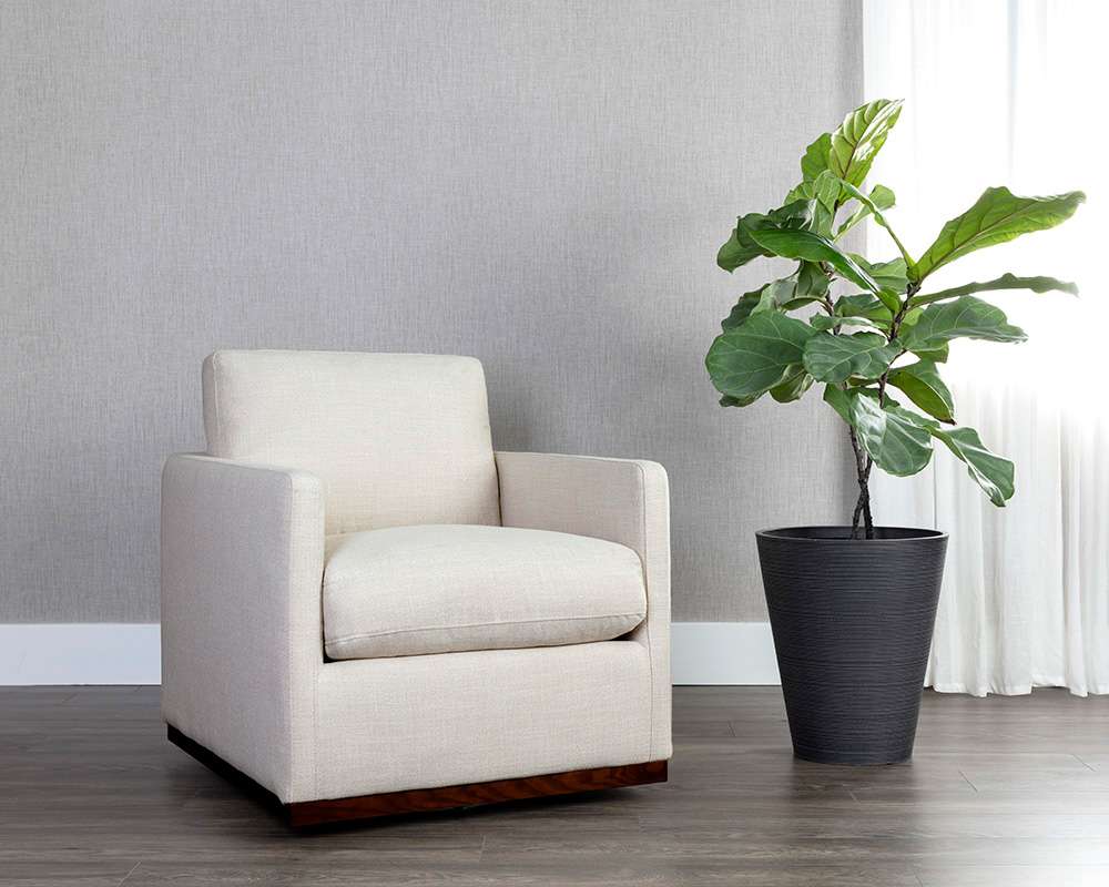 Sunpan - 5West Portman Swivel Lounge Chair - Effie Linen - 107767 veiw 5