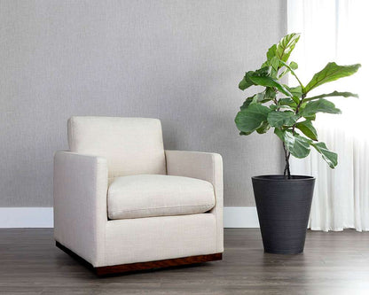 Sunpan - 5West Portman Swivel Lounge Chair - Effie Linen - 107767 veiw 5