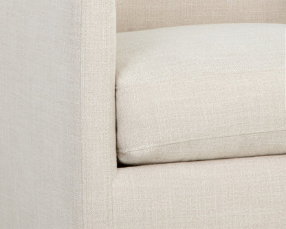 Sunpan - 5West Portman Swivel Lounge Chair - Effie Linen - 107767 view 7