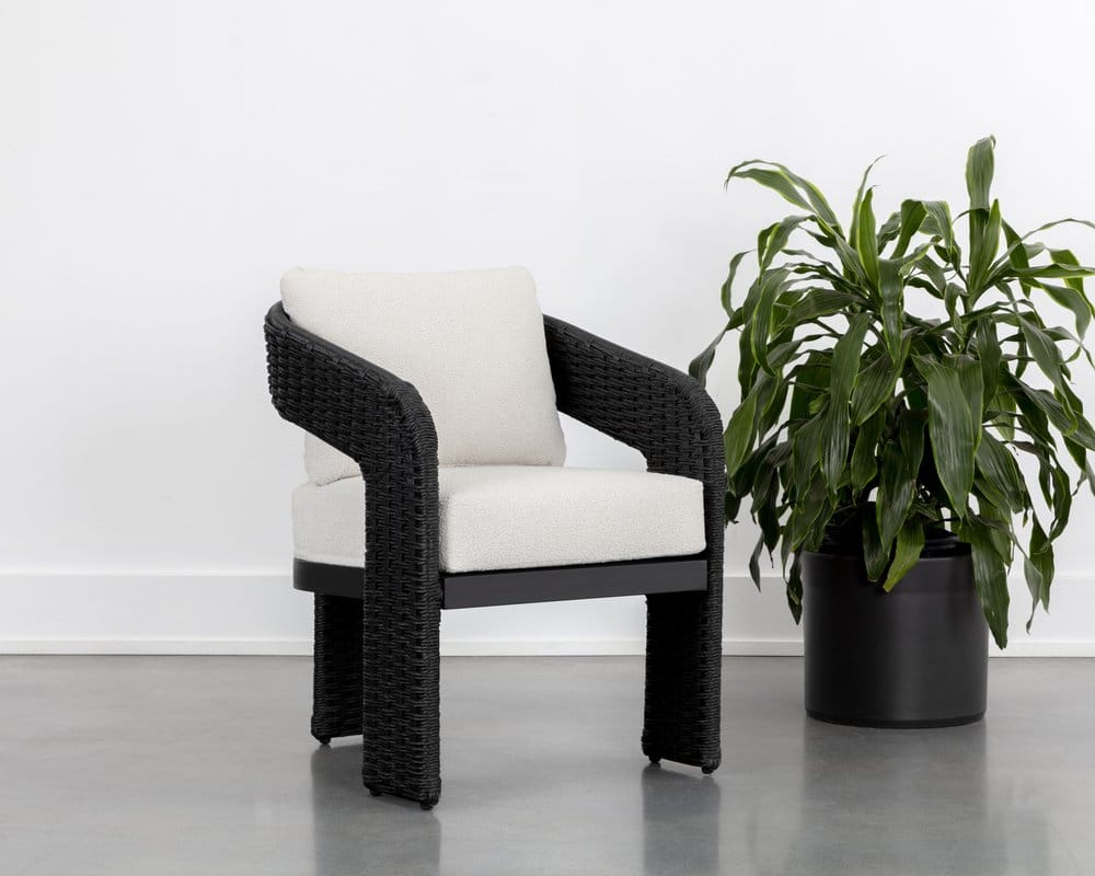 Sunpan - Pylos Dining Armchair - Black - Louis Cream - 111682_CLOSEOUT view 5