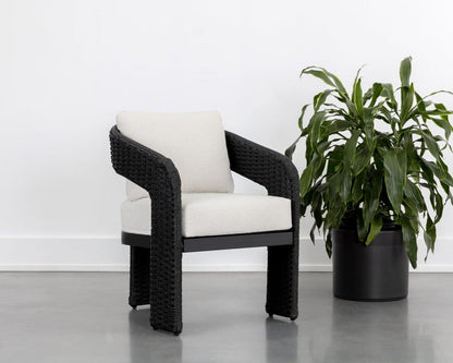 Sunpan - Pylos Dining Armchair - Black - Louis Cream - 111682_CLOSEOUT view 5
