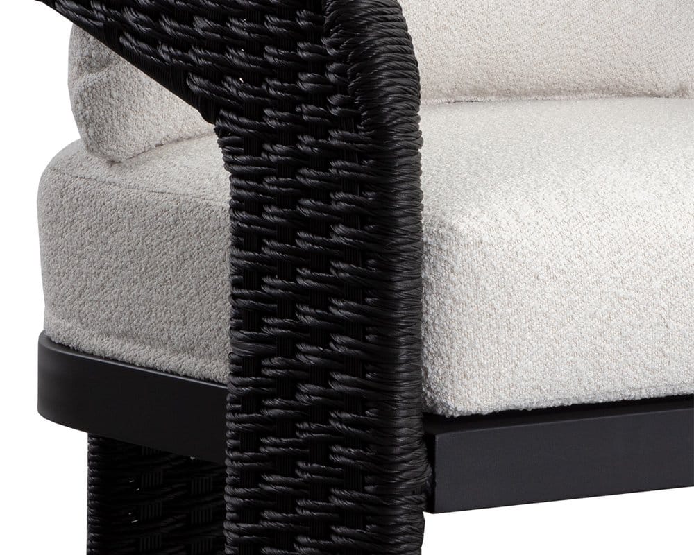 Sunpan - Pylos Dining Armchair - Black - Louis Cream - 111682_CLOSEOUT view 6