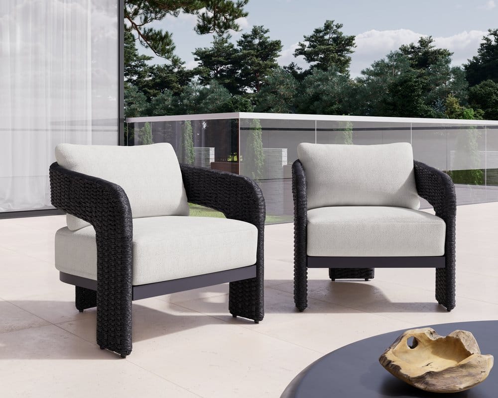 Sunpan - Pylos Lounge Chair - Black - Louis Cream - 111681 view 5