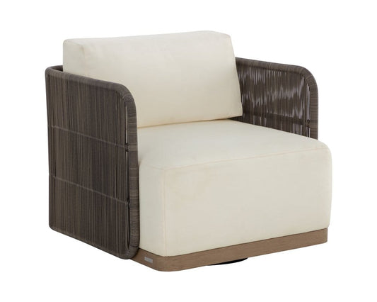 Sunpan - Ravenna Swivel Armchair - Stinson Cream - 111050 view 1