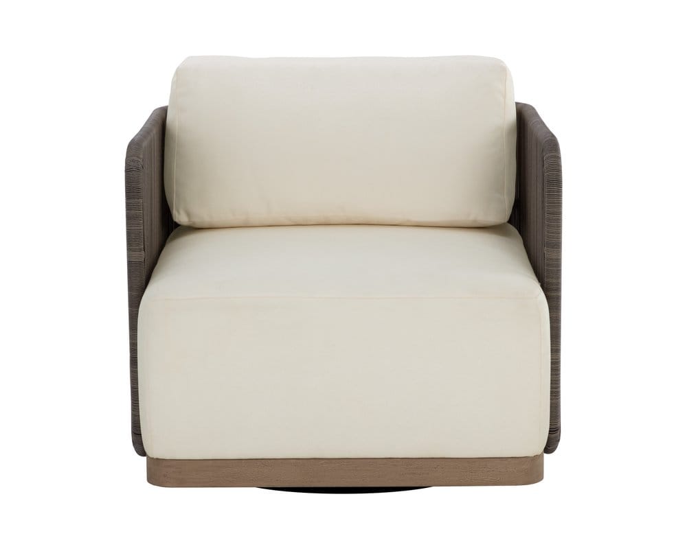 Sunpan - Ravenna Swivel Armchair - Stinson Cream - 111050 view 2