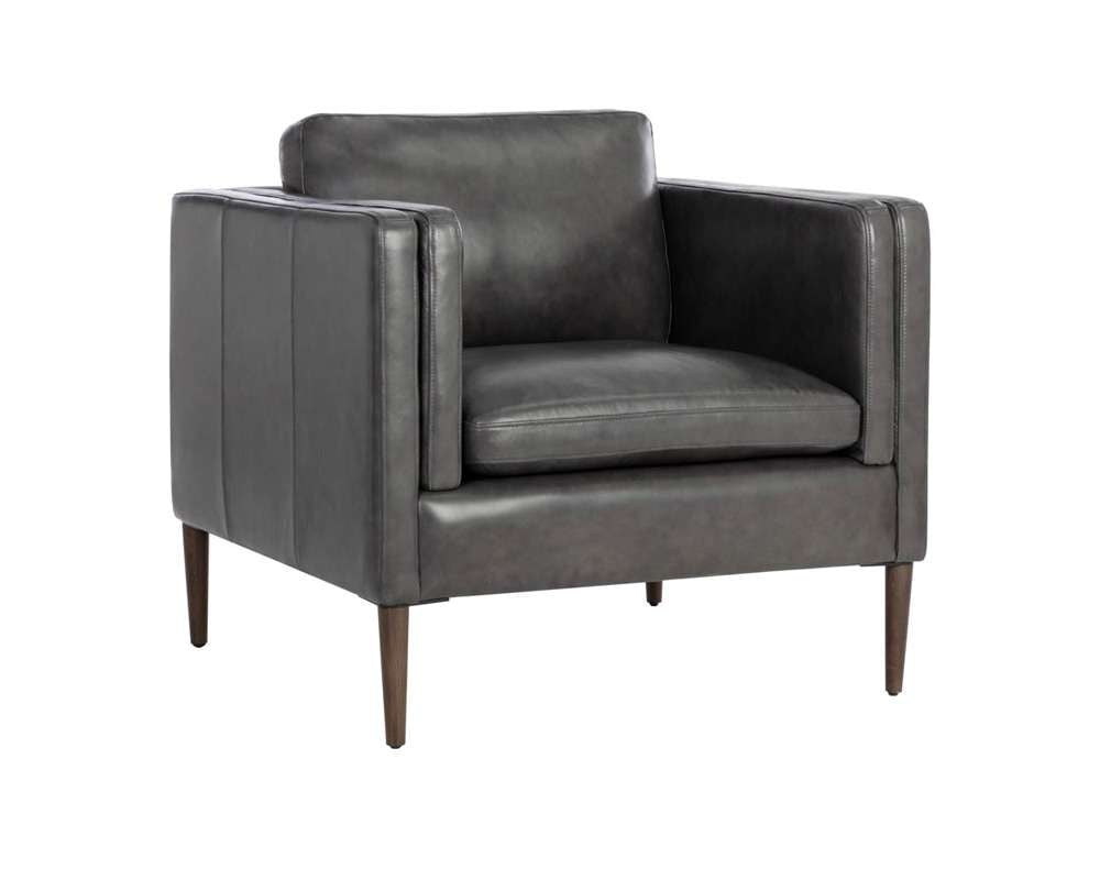 Sunpan - Richmond Armchair - Brentwood Charcoal Leather - 110575_SUN veiw 1