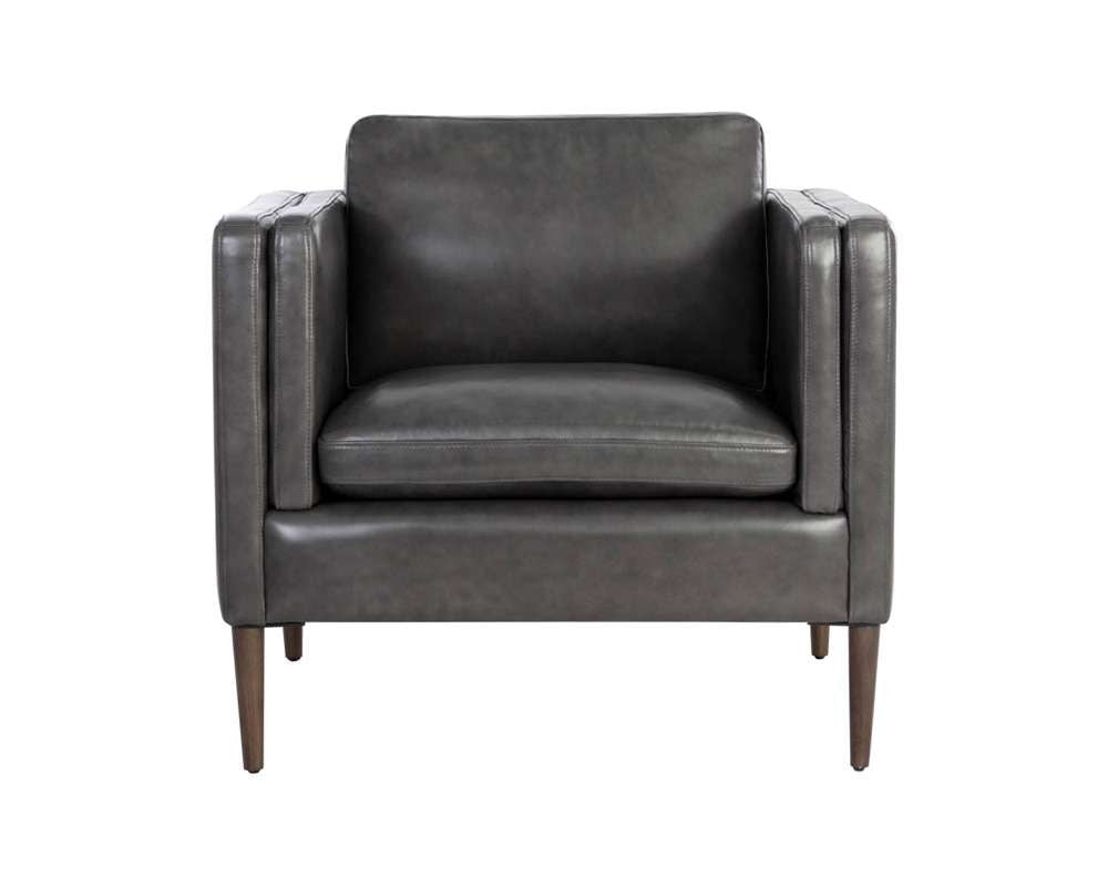 Sunpan - Richmond Armchair - Brentwood Charcoal Leather - 110575_SUN veiw 2