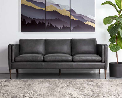 Sunpan - Westport Richmond Sofa - Brentwood Charcoal Leather - 110576 veiw 4