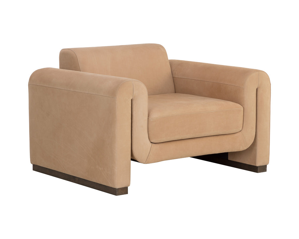 Sunpan - Westport Romer Armchair - Distressed Brown - Nubuck Tan Leather - 111815_CLOSEOUT view 3