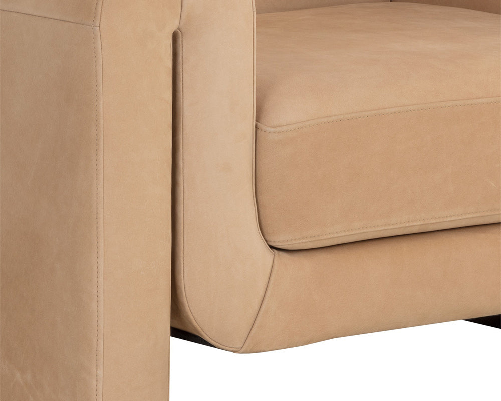 Sunpan - Westport Romer Armchair - Distressed Brown - Nubuck Tan Leather - 111815_CLOSEOUT view 6