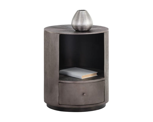 Sunpan - Siena Nightstand Round - Gunmetal - 105498 view 1