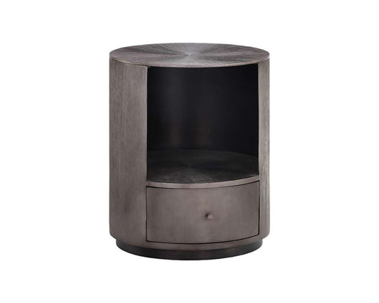 Sunpan - Siena Nightstand Round - Gunmetal - 105498 veiw 2