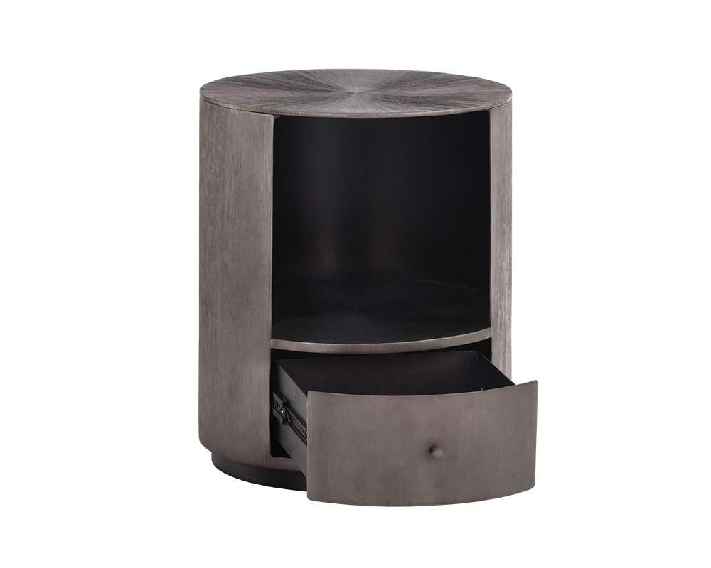 Sunpan - Siena Nightstand Round - Gunmetal - 105498 veiw 3
