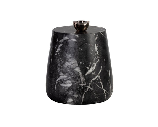Sunpan - Solterra Aries Side Table - Marble Look - Black - 106403 view 1