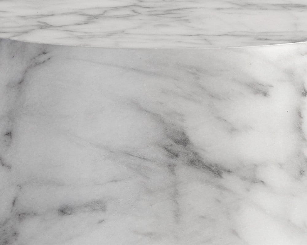 Sunpan - Solterra Aries Side Table - Marble Look - White - 106402 view 4