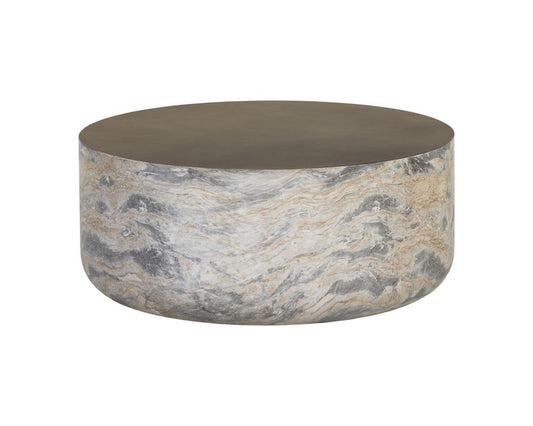 Sunpan - Solterra Diaz Coffee Table - Marble Look - Antique Brass - 107198 view 2