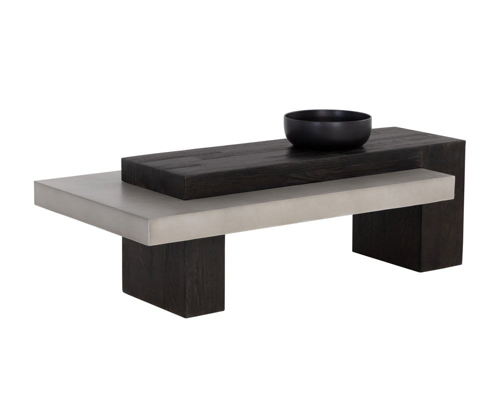 Sunpan - Solterra Herriot Coffee Table - Dark Brown / Grey - 108550 view 1