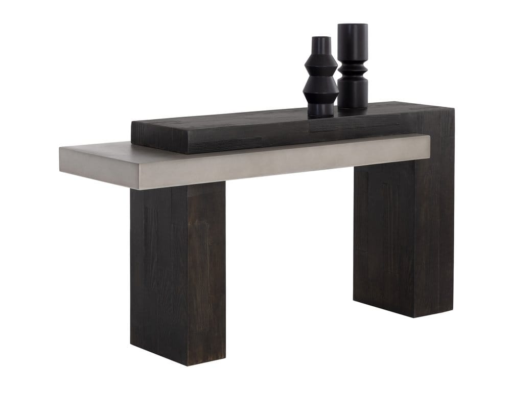 Sunpan - Solterra Herriot Console Table - Dark Brown / Grey - 108549 view 1