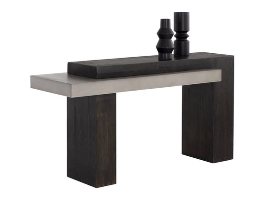 Sunpan - Solterra Herriot Console Table - Dark Brown / Grey - 108549 view 1