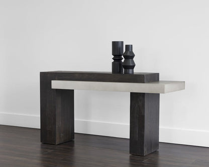 Sunpan - Solterra Herriot Console Table - Dark Brown / Grey - 108549 view 4