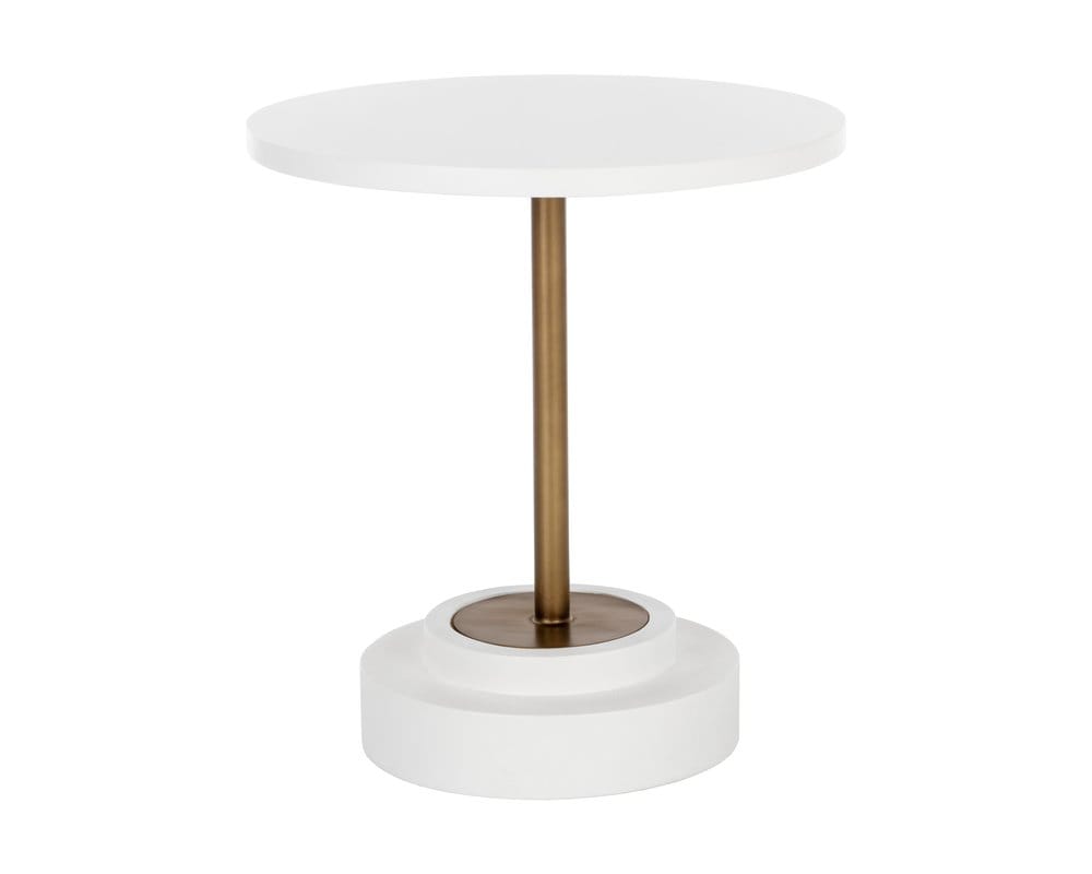 Sunpan - Solterra Marlowe Bistro Table - Antique Brass - White - 27.5in - 108117 view 1